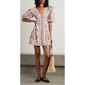 FARM RIO
Greek Garden ruffled floral-print linen and LENZING™ ECOVERO™-L‎